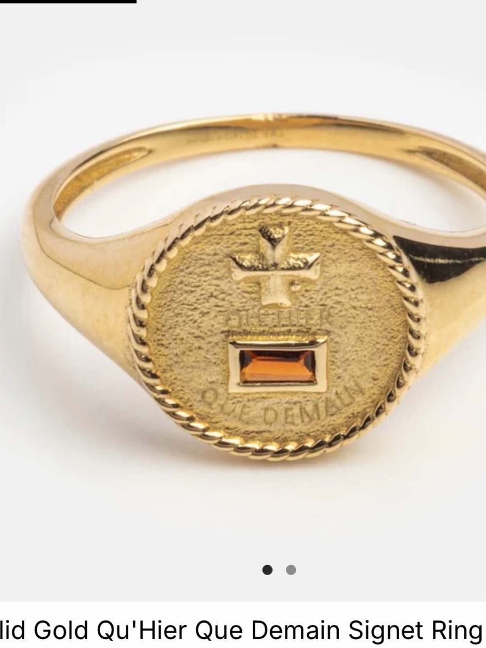 Solid Gold Signet Ring with Red Stone